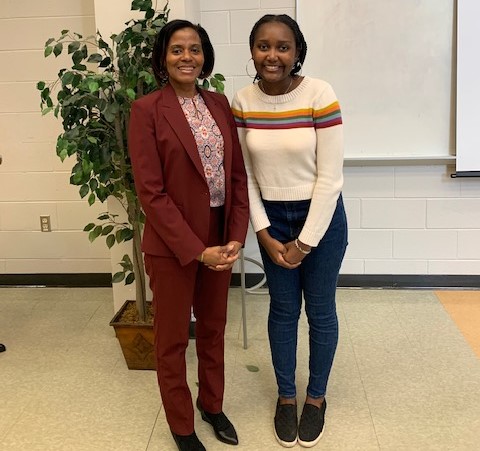 Guest Speaker Dr. Kimberly Bethea (left) and BSU President Laila Dancy (right).