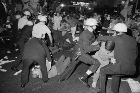 An image taken during the riots at the Stonewall Inn circa 1969, Theodore Roosevelt Center 